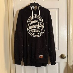 Superdry Glow in the Dark Hoodie Black Size Large